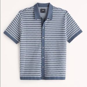 NWT A&F Button-Up Geometric Sweater Polo